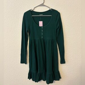 🔴2/$10- NWT Wild Fable Green Long Sleeve Women’s Dress